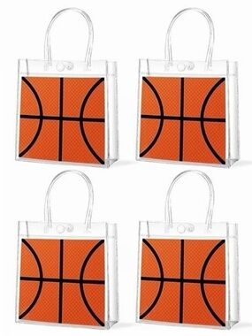 Basketball Clear Favor Bags with Handles